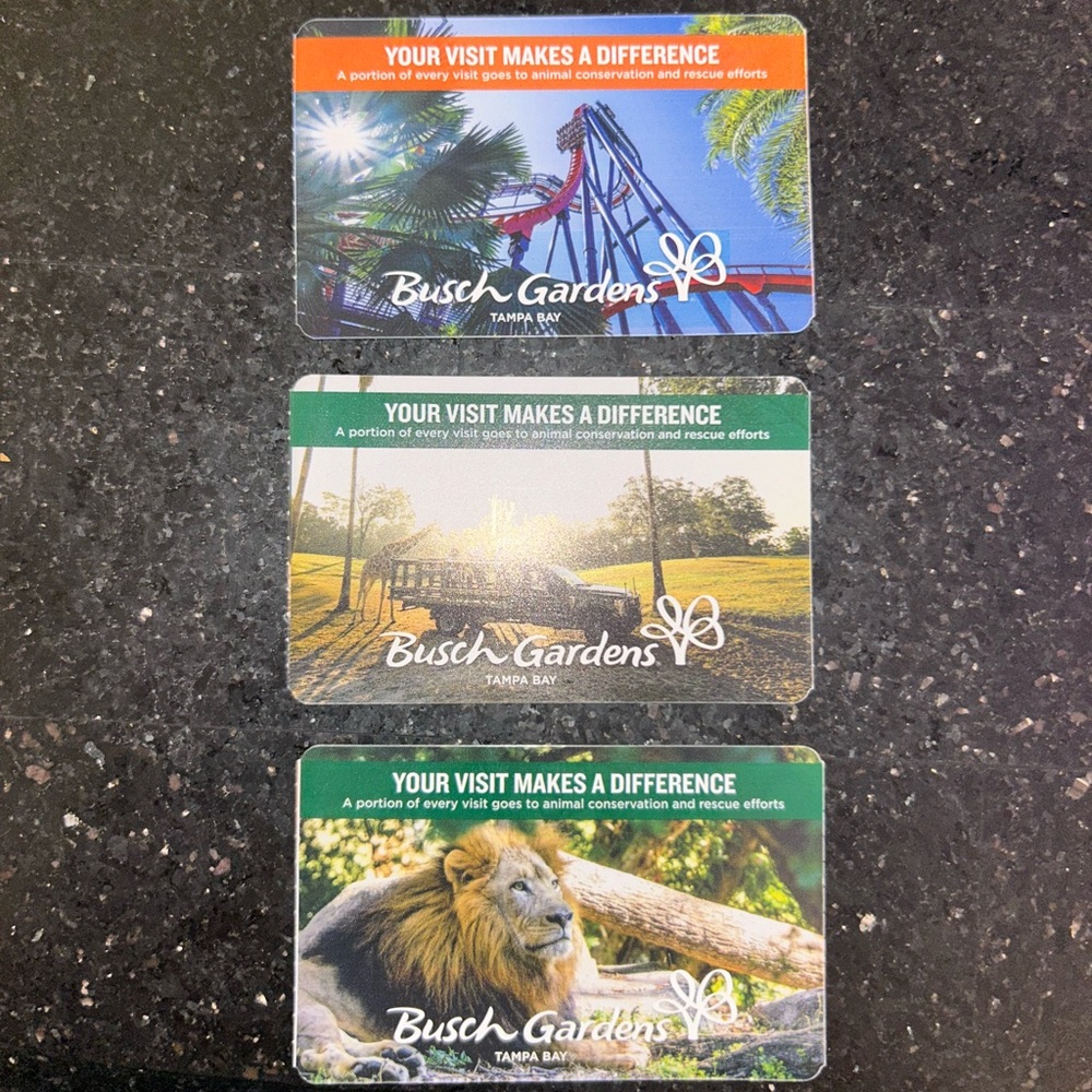3 Busch Gardens Tickets - Any Day